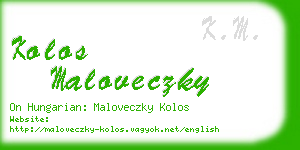 kolos maloveczky business card